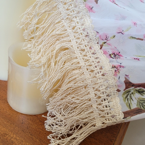 Cherry Blossom Maternity Wrap Shawl with Fringe Hem NWT - Picture 8 of 10